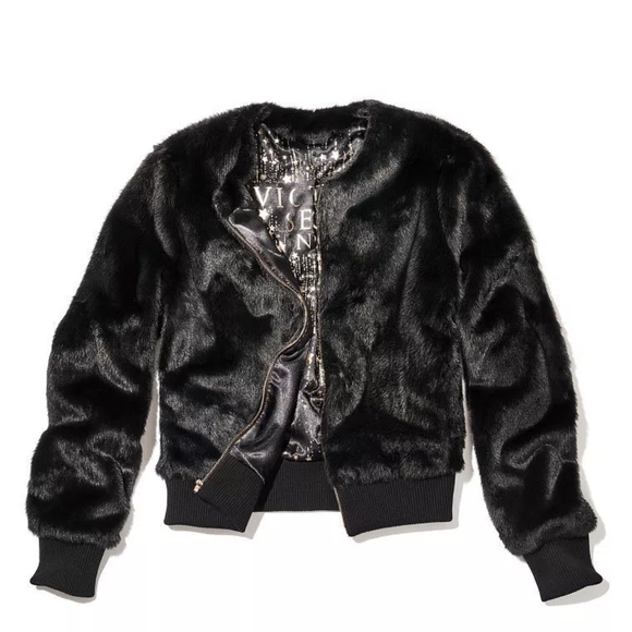 Victoria's Secret Jackets & Blazers - Victoria's Secret Black Faux Fur Jacket